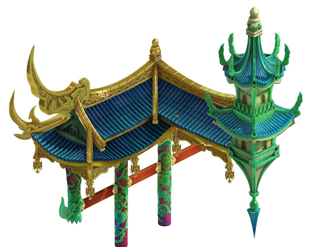 game model - bi la city - royal palace part 3D Model .c4d .max .obj .3ds .fbx .stl .blend 