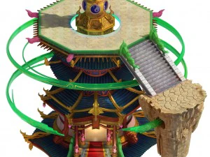 game model - bi la city - palace sightseeing platf 3D Model