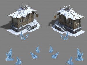 ice and snow - cabins 3D Model