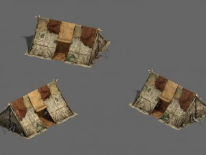 barracks - soldiers tents 3D Model
