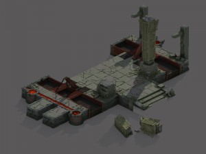horde - broken stone platform Modèle 3D