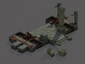 orda - piattaforma di pietra rotta Modello 3D