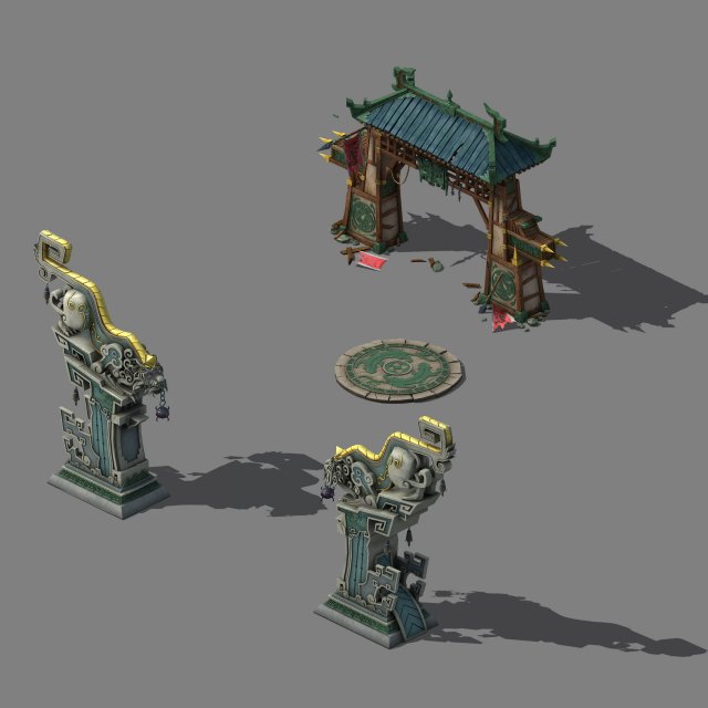 tribal gate - guardian of animals - transmission p 3D Model .c4d .max .obj .3ds .fbx .stl .blend 