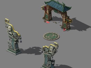 tribal gate - guardian of animals - transmission p Modelo 3D