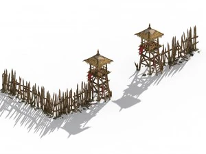 tribe - wooden door 3D Model