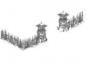 tribe - wooden door 3D Model