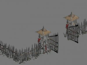 tribe - wooden door 3D Model