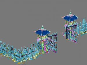 tribe - wooden door 3D Model