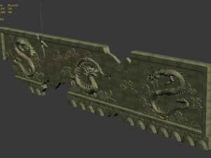 residual stone carvings - dragon 02 Model 3D