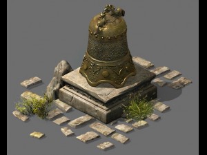 broken bronze bells 3D Model