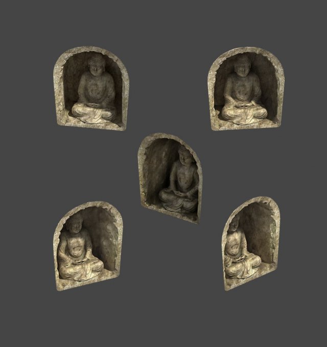 zen - wall buddha Modelo 3D .c4d .max .obj .3ds .fbx .stl .blend 