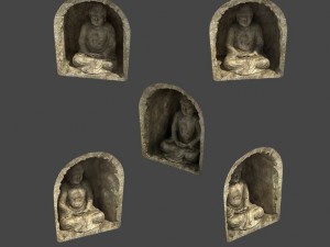 zen - wall buddha 3Dモデル