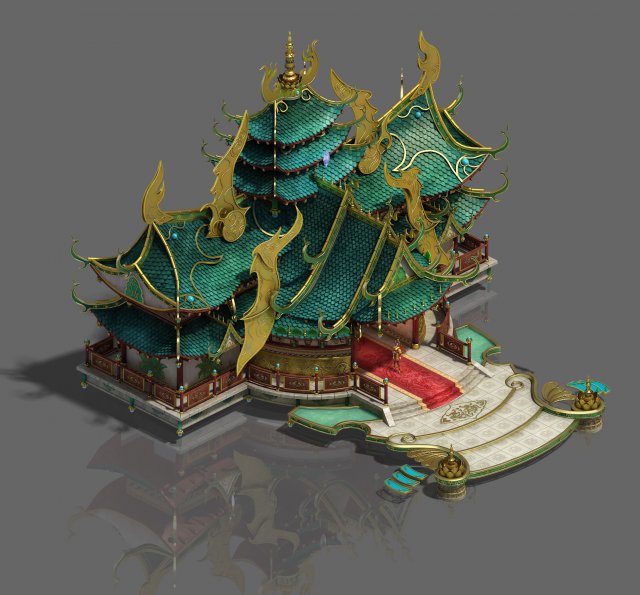 zen - the main hall 3D 모델 .c4d .max .obj .3ds .fbx .stl .blend