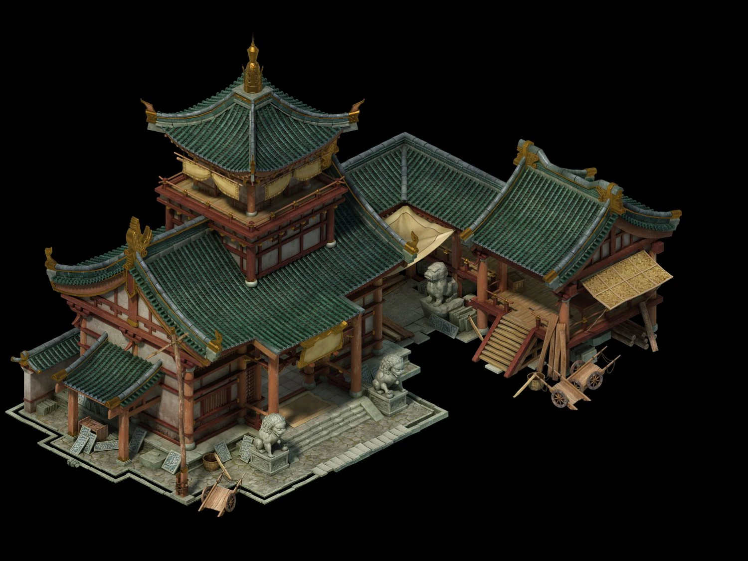 game model - city - material shop 3D Model .c4d .max .obj .3ds .fbx .stl .blend 