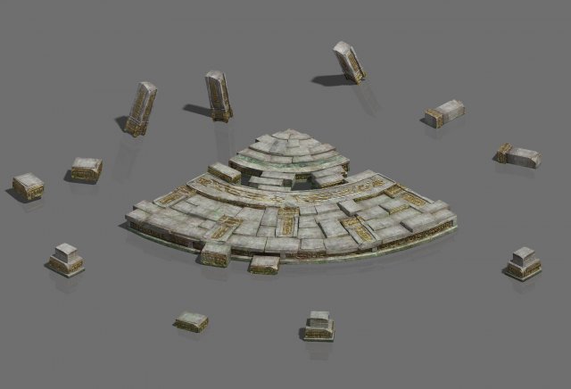 city - broken square brick 3D Model .c4d .max .obj .3ds .fbx .stl .blend 