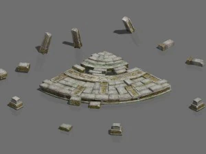 city - broken square brick 3D Model