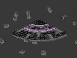city - broken square brick 3D Model