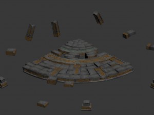 city - broken square brick 3D Model