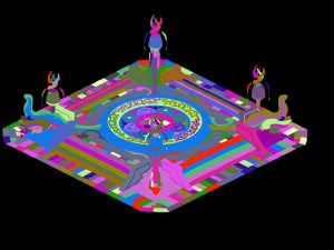 game model - city transfer point back to the city Model 3D