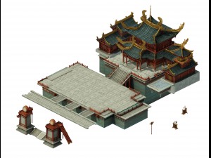 game model - city of large gang architecture Model 3D