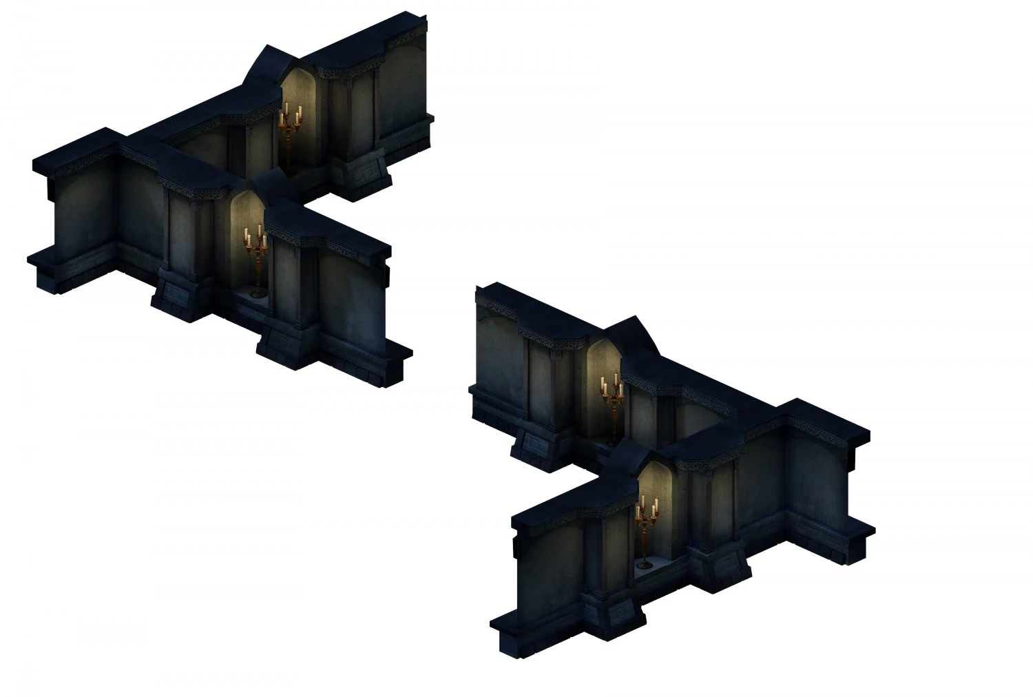 city underground palace - wall 02 3D Model .c4d .max .obj .3ds .fbx .stl .blend