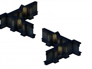 city underground palace - wall 02 Model 3D