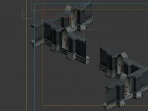city underground palace - wall 02 3D Model