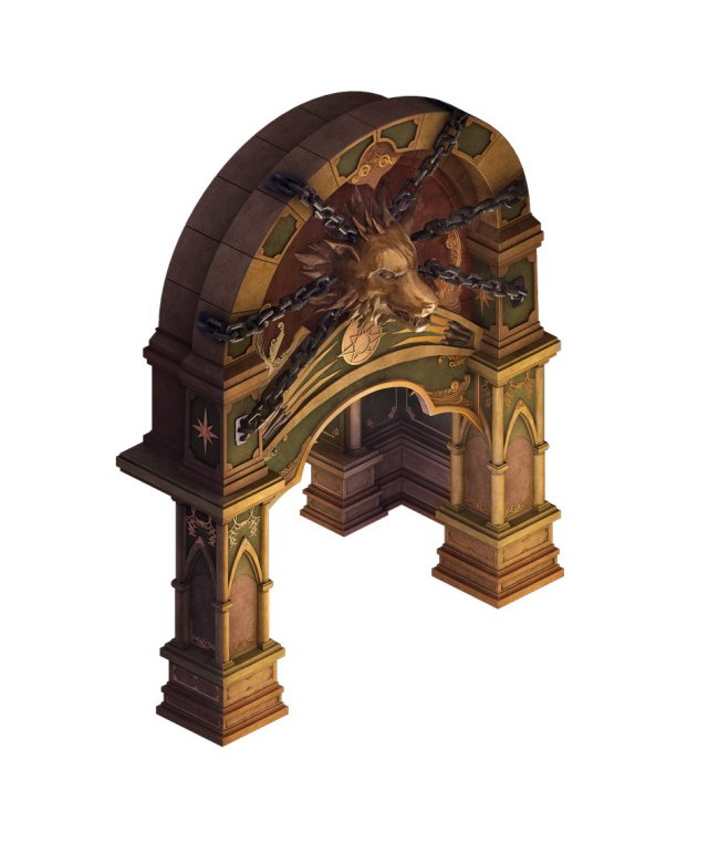 city underground palace - shimen - wolf head 3D Модель .c4d .max .obj .3ds .fbx .stl .blend 