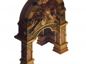 city underground palace - shimen - wolf head 3D Model