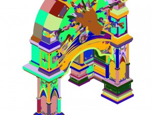city underground palace - shimen - wolf head 3D Модель