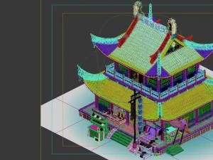 game model - city - clothing store 3D Model
