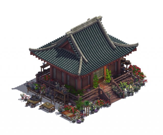 city - flower shop 02 Modello 3D .c4d .max .obj .3ds .fbx .stl .blend 