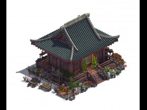 city - flower shop 02 3D Модель