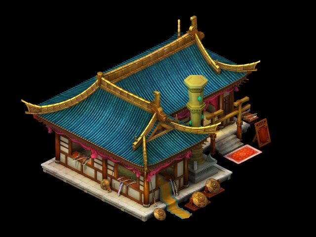 game model - urban construction gem mosaic shop Modelo 3D .c4d .max .obj .3ds .fbx .stl .blend 