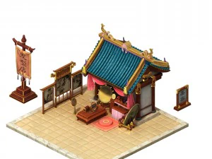 game model - city architecture - hair shop 3D Model