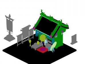 game model - city architecture - hair shop Modelo 3D