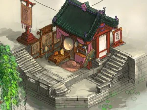 game model - city architecture - hair shop 3D Model