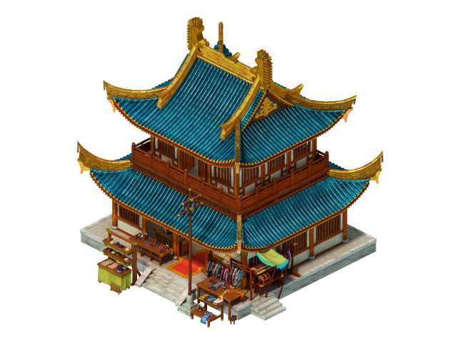 game model - city architecture - clothing store Modelo 3D .c4d .max .obj .3ds .fbx .stl .blend 