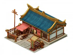 b&acirc;timent de la ville - magasin d'instruments de musique Modèle 3D