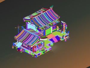 city building - wine shop 3D 模型