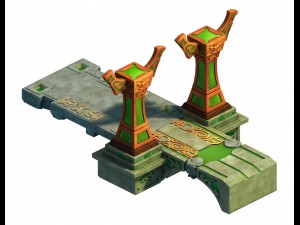 city building - small stone bridge 3D Model