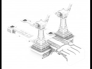 city building - small stone bridge Modello 3D