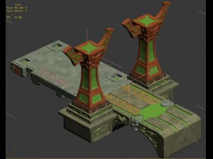 city building - small stone bridge 3D Model