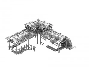 city building - pig farm 3D Model