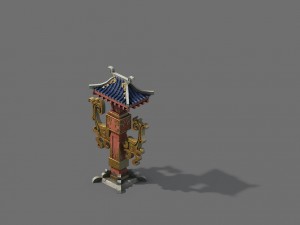 city building - decorative pillars Model 3D
