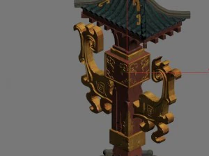 city building - decorative pillars 3D Model