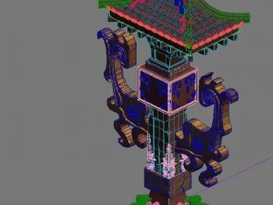 city building - decorative pillars 3D Model