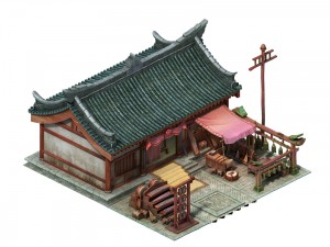 game model - city - musical instrument shop 3D Model
