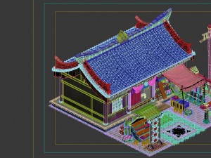 game model - city - musical instrument shop 3D Model