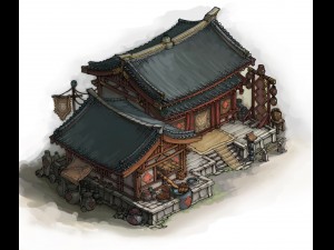 game model - city - wine shop Model 3D